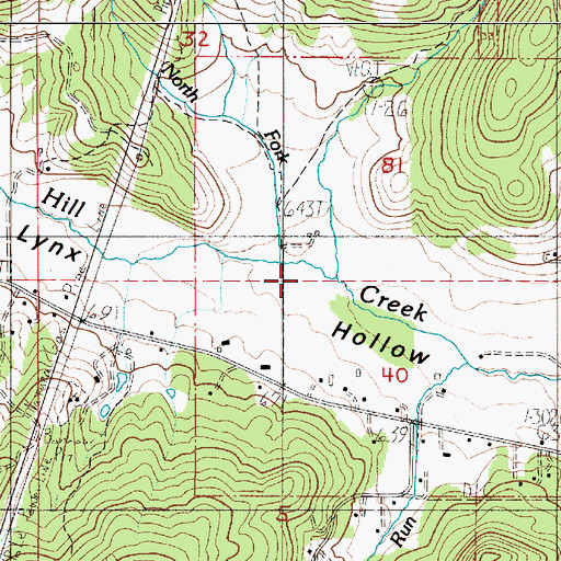 Topographic Map of North Fork Hill Creek, OR