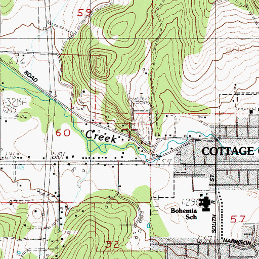 Topographic Map of Fir Grove Cemetery, OR
