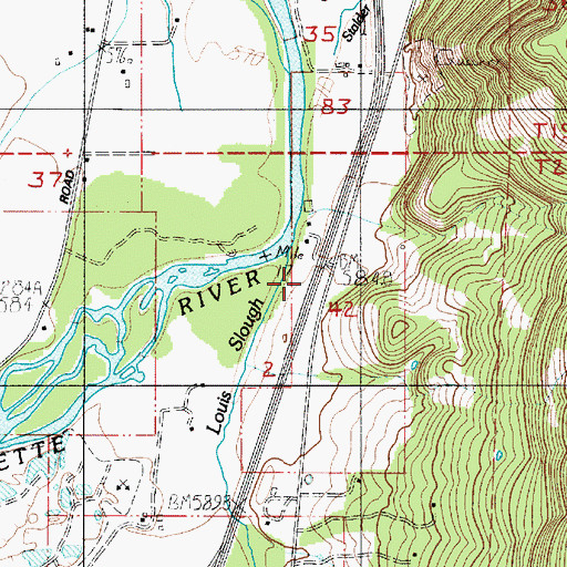 Topographic Map of Snow Slough, OR