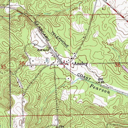 Topographic Map of Ansley, AL