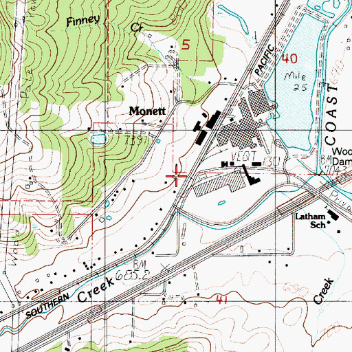Topographic Map of Kimwood, OR