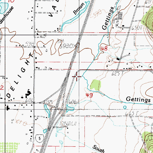 Topographic Map of South Fork Gettings Creek, OR