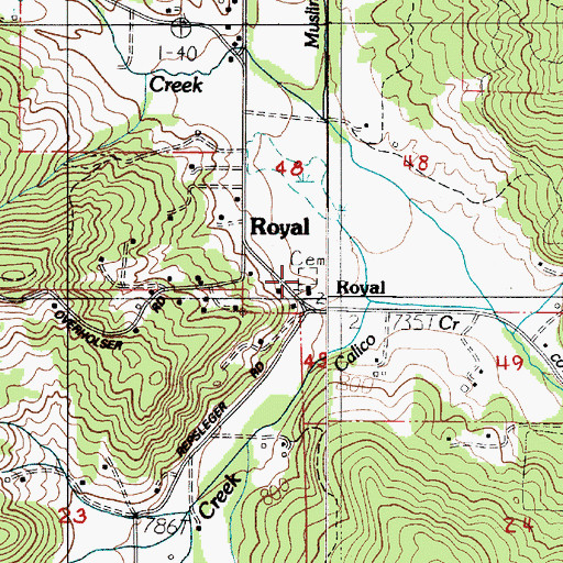 Topographic Map of Silk Creek Cemetery, OR
