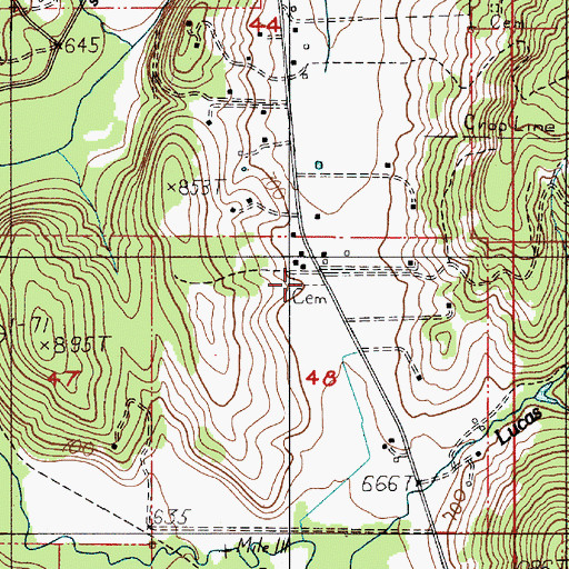 Topographic Map of Independent Order of Good Templars Cemetery, OR