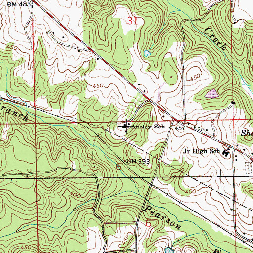 Topographic Map of Ansley School, AL