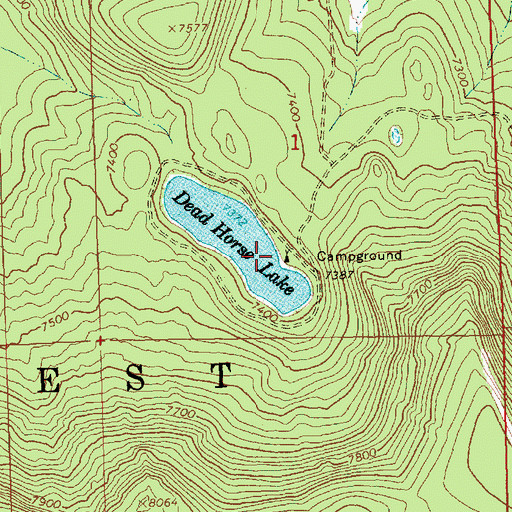 Topographic Map of Dead Horse Lake Recreation Site, OR