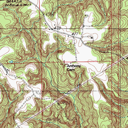 Topographic Map of Anthony Cemetery, AL