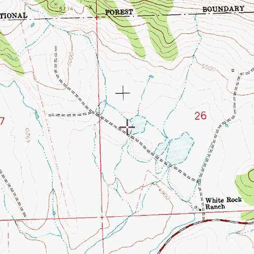 Topographic Map of White Rock Reservoirs, OR