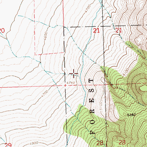 Topographic Map of High Line Ditch, OR