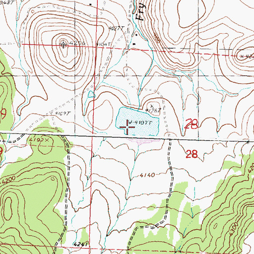 Topographic Map of Collins Reservoir, OR