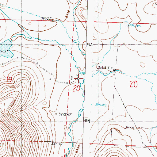 Topographic Map of North Fork Willow Creek, OR