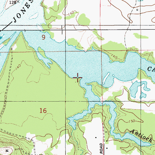 Topographic Map of Antioch Branch, AL