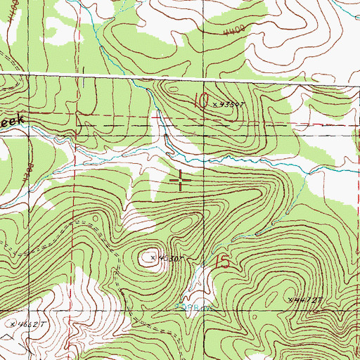 Topographic Map of Blann Creek, OR