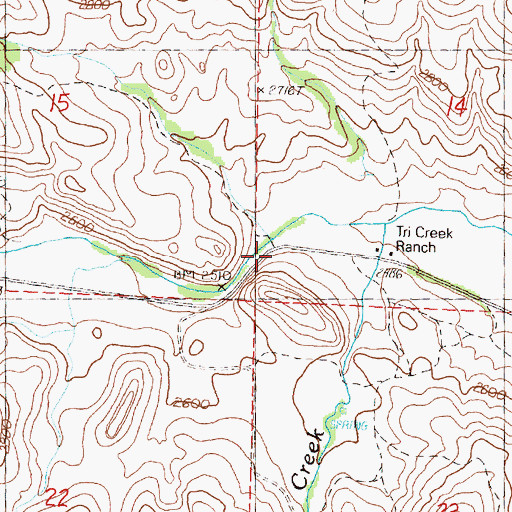Topographic Map of Jerrys Draw, OR