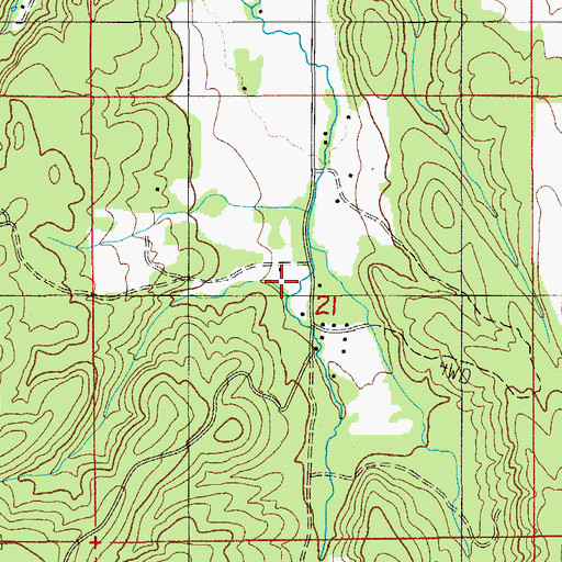 Topographic Map of Wildwood Creek, OR