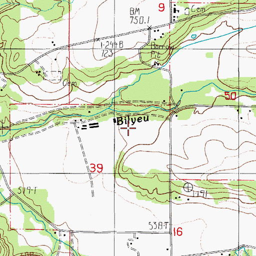 Topographic Map of Blue Creek, OR