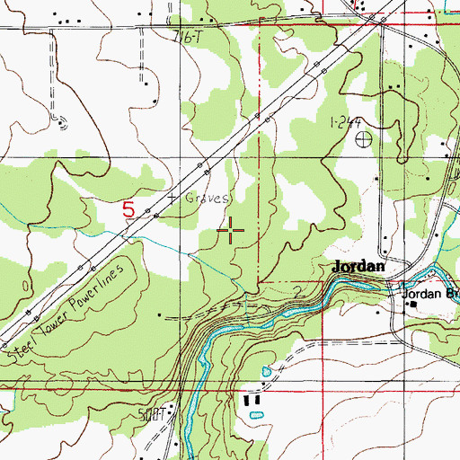 Topographic Map of Humphrey Cemetery, OR
