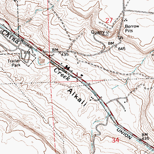 Topographic Map of Eddy (historical), OR