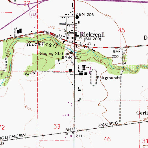 Topographic Map of Polk County Fairgrounds, OR