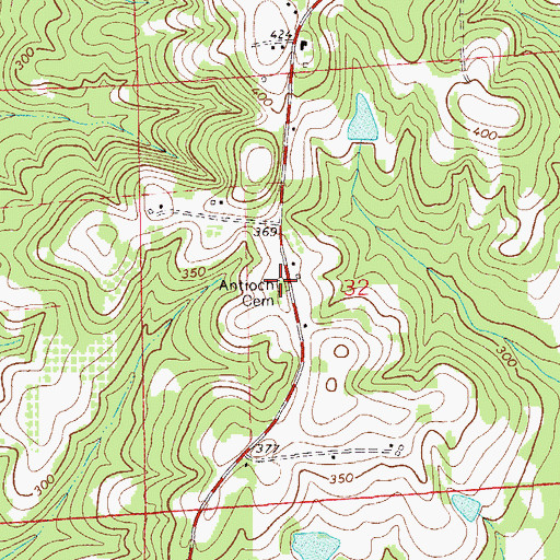 Topographic Map of Antioch Cemetery, AL