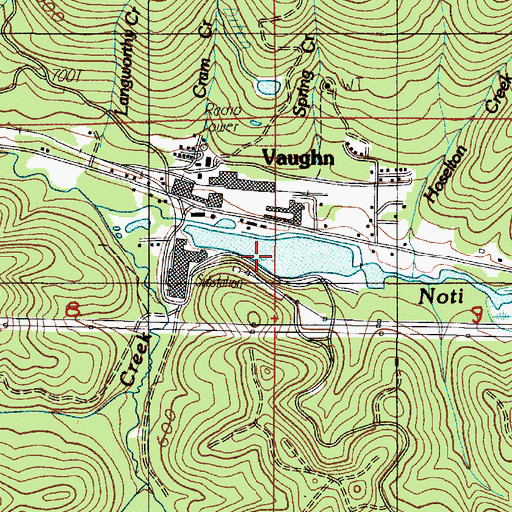 Topographic Map of Noti Creek Reservoir, OR