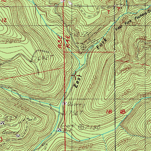 Topographic Map of Thomas Fork, OR