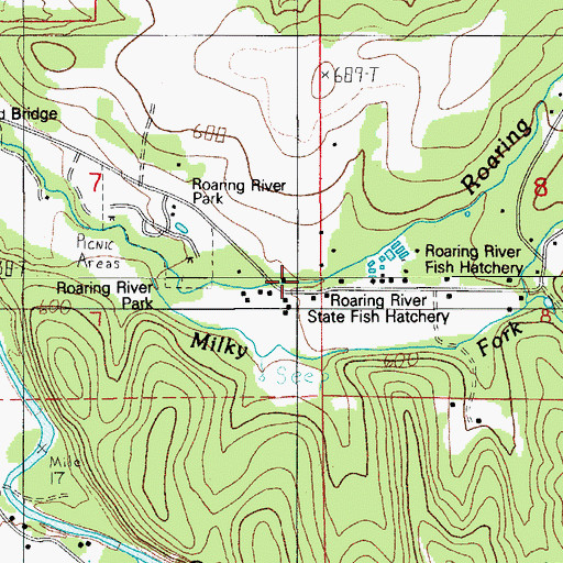 Topographic Map of Milky Fork, OR