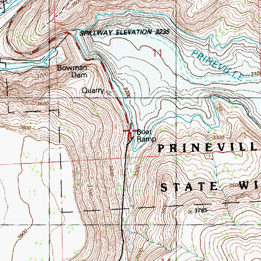 Topographic Map of Powder House Cove, OR