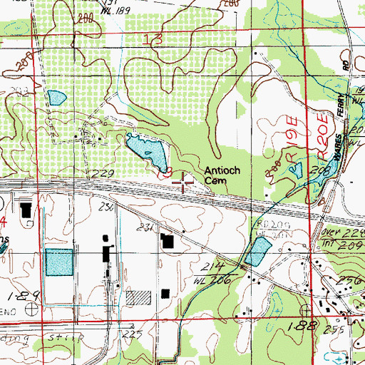 Topographic Map of Antioch Cemetery, AL