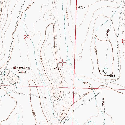 Topographic Map of Mule Waterhole, OR