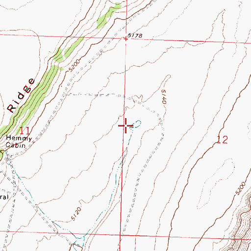 Topographic Map of Bed Rock Waterhole, OR