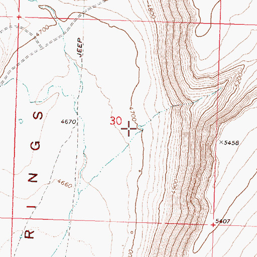 Topographic Map of Mulehole Waterhole, OR