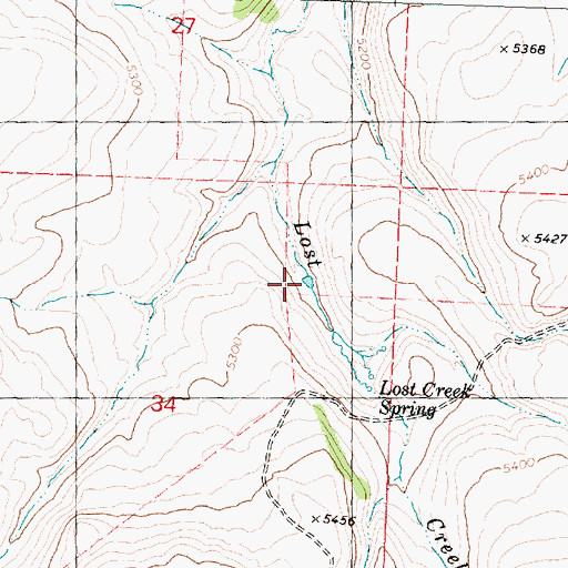 Topographic Map of Lost Creek Reservoir, OR