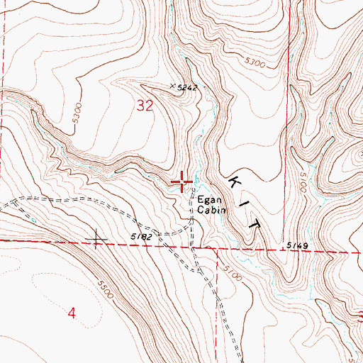 Topographic Map of Egan Cabin Waterhole, OR