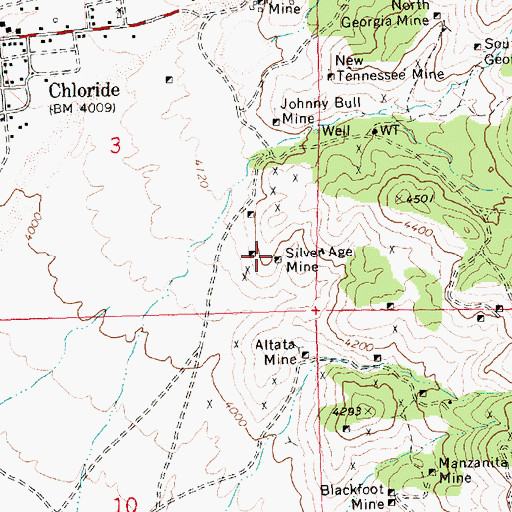Topographic Map of Silver Age Mine, AZ
