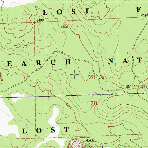 Topographic Map of Lost Forest Research Natural Area, OR