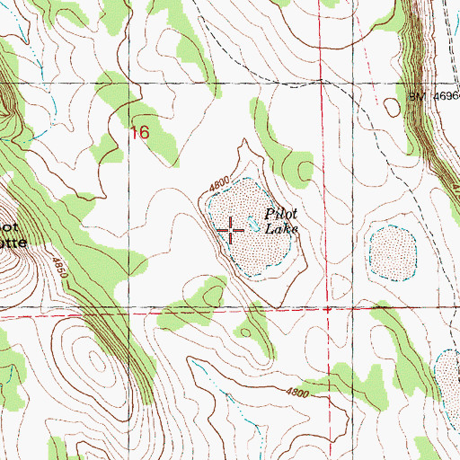 Topographic Map of Pilot Lake Reservoir, OR