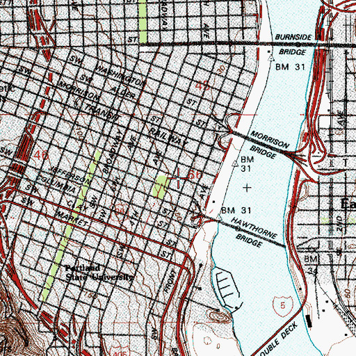 Topographic Map of Willamette Center Heliport, OR