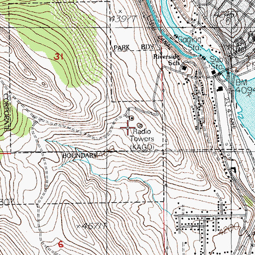 Topographic Map of KAGO - FM, OR
