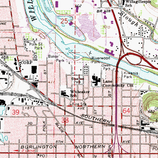Topographic Map of KRVM-FM, OR
