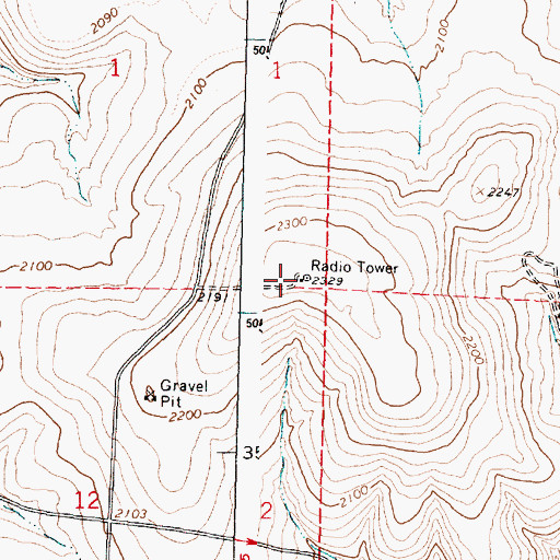 Topographic Map of KUMA - FM, OR