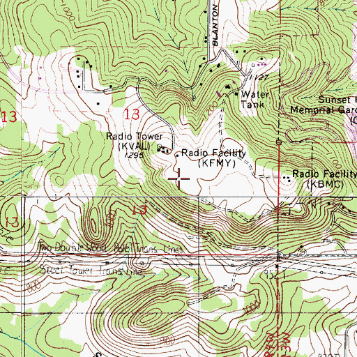 Topographic Map of KZEL-FM, OR