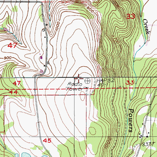 Topographic Map of KECH-TV, OR