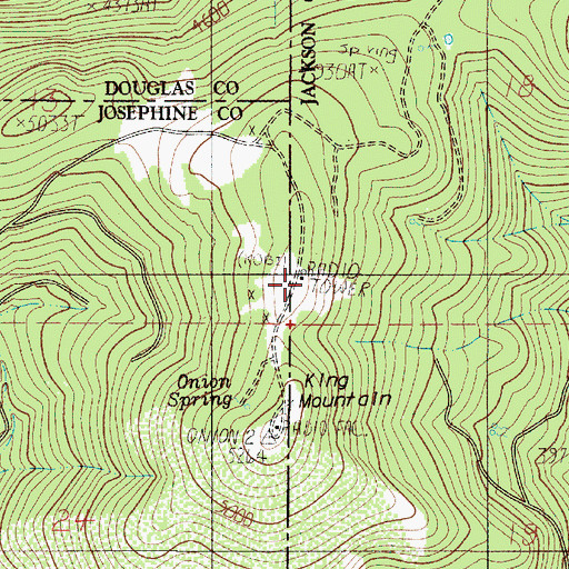 Topographic Map of KOBI-TV, OR