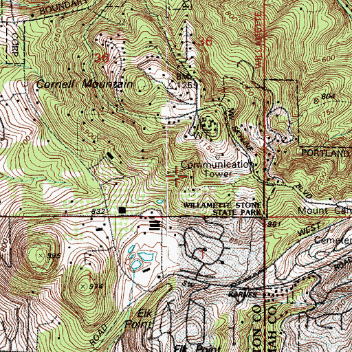 Topographic Map of KPTX-TV, OR