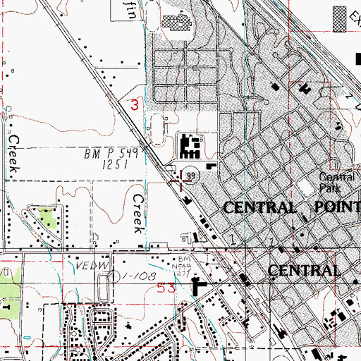Topographic Map of KCHC-FM, OR
