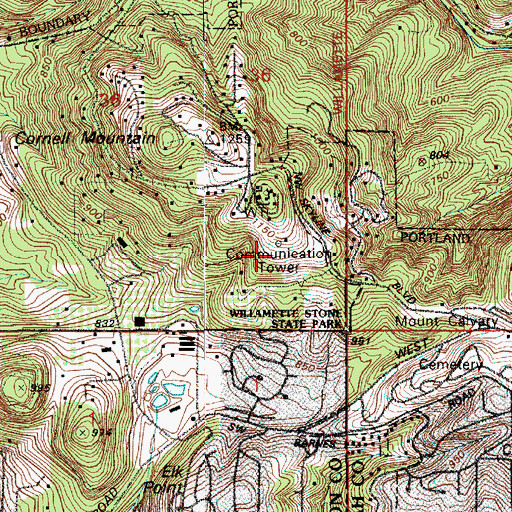 Topographic Map of KINK-FM, OR
