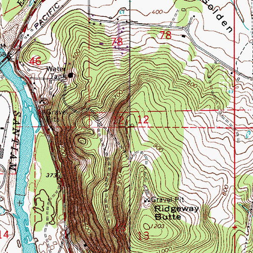 Topographic Map of KIQY-FM, OR