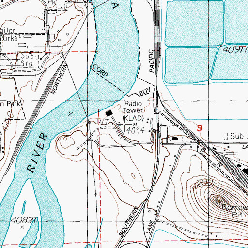 Topographic Map of KLAD - FM, OR