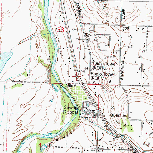 Topographic Map of KOHU-FM, OR